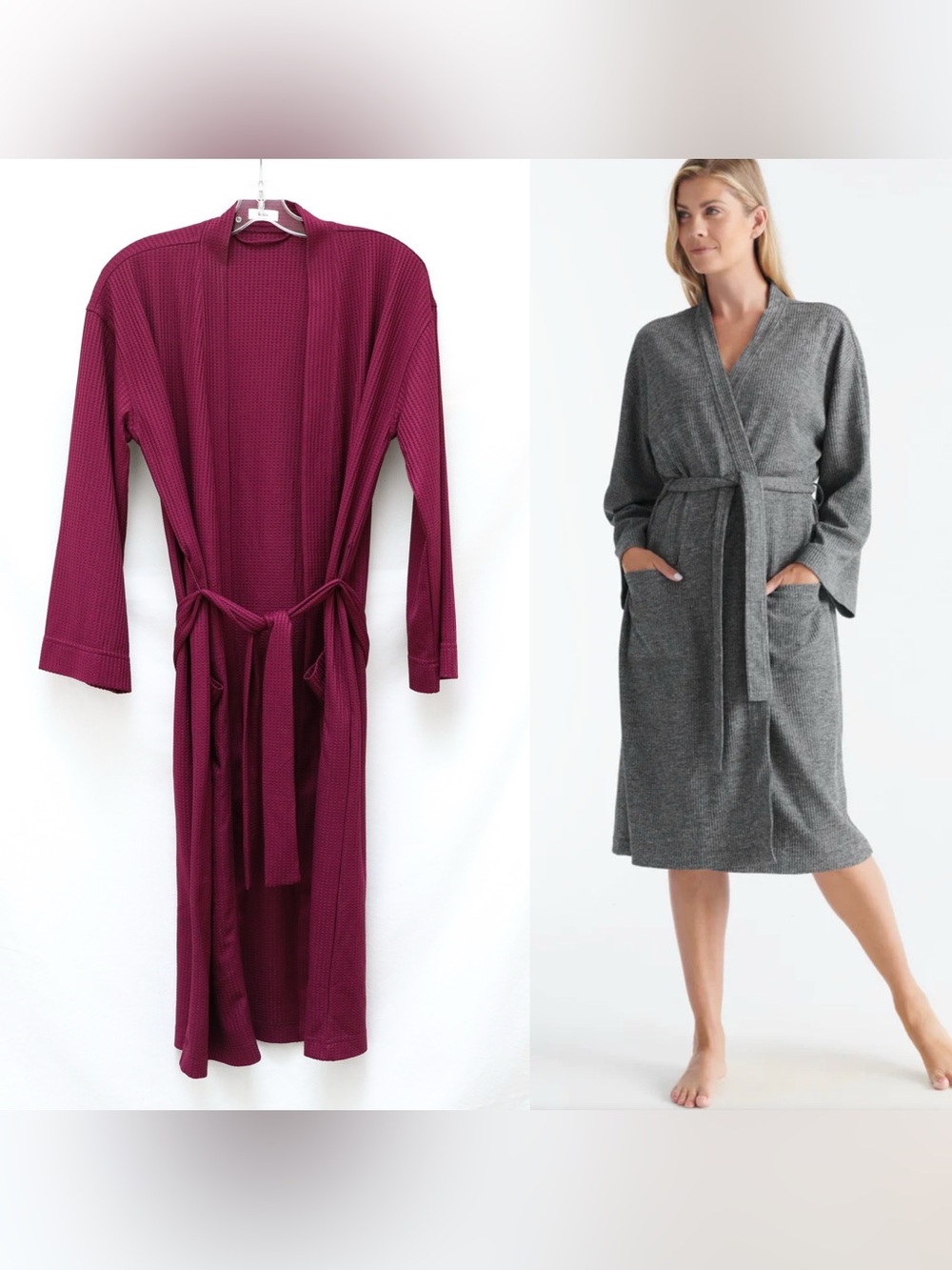 NWOT Knix Waffle Robe maroon purple brand new home Canadian XS S M midi